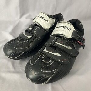 Shimano R106 Road Cycling Shoes Mens EU 43 Black SPD-SL 3-Bolt Ratchet Buckle